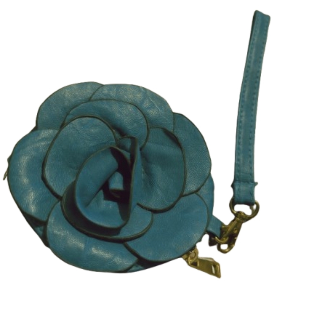 Green Floral Wristlet Clutch Coin Purse - Picture 2 of 7